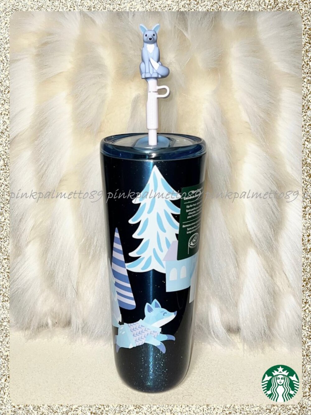 ❄️🦊 NWT 2025 Starbucks Winter Playful Blue Fox Hot/Cold Venti SS Tumbler